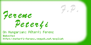 ferenc peterfi business card